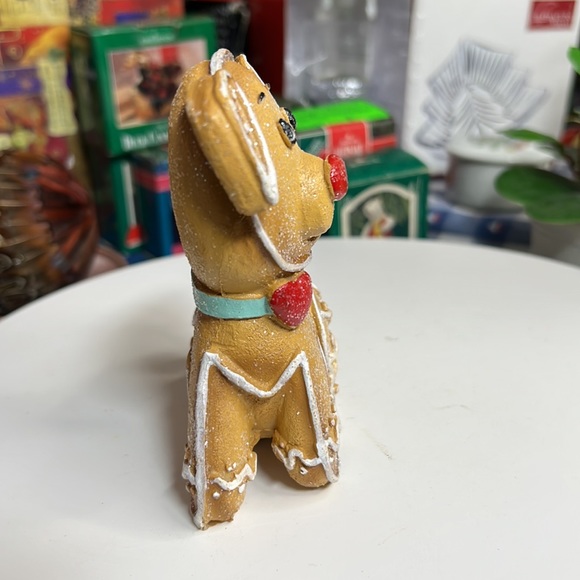 Gingerbread Christmas Cookie Dog Resin Figurine Tabletop Decor - Picture 3 of 6